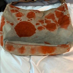 Suede tie dye crossbody bag